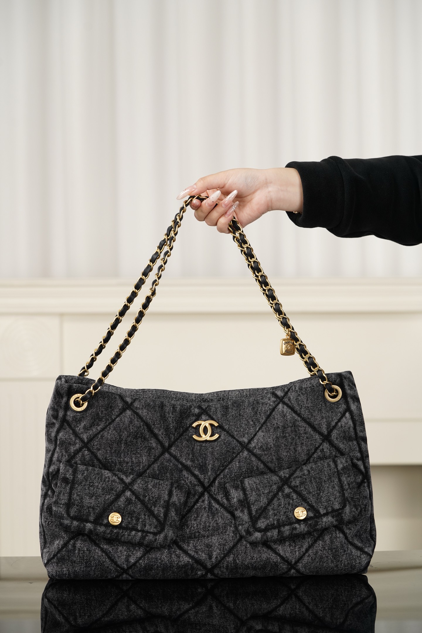 샤넬 데님쇼핑백(팬더샵)